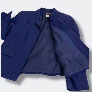 VTG Sag Harbor | Fully Lined Zipper Petite Blazer - Navy